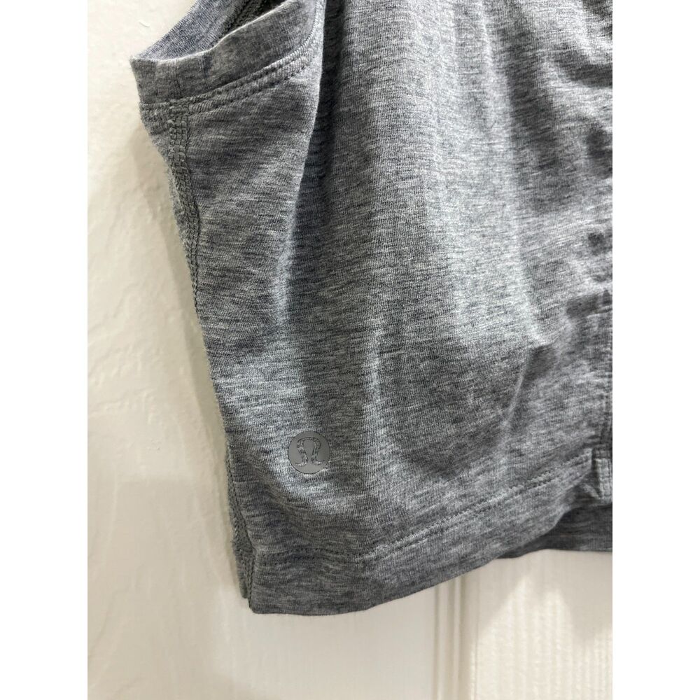 Lululemon Kitsilano Mock Tank Heathered Medium Grey 4-6 Athletic Workout - Picture 7 of 9